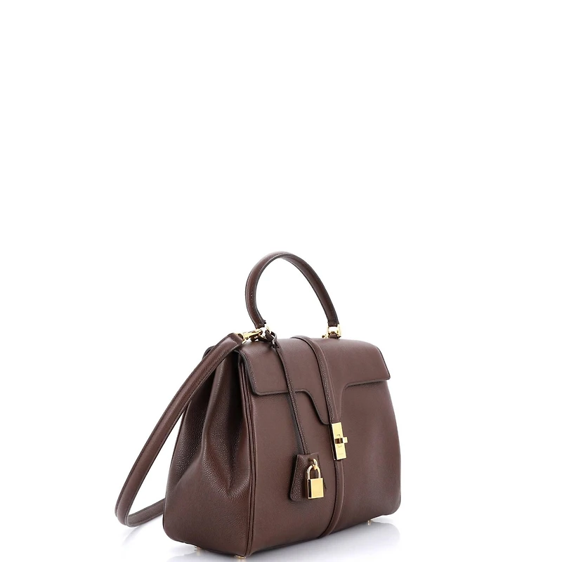 Pre-Owned Celine Medium 16 Top Handle Bag Grained Calfskin