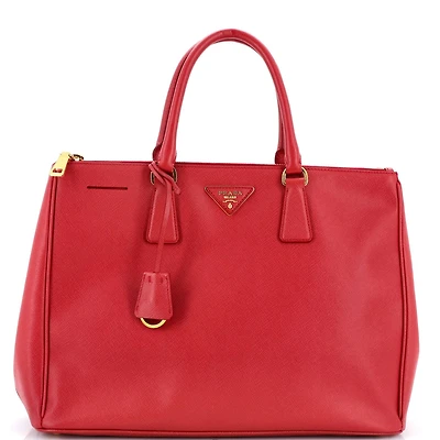 Pre-Owned Prada Large Double Zip Lux Tote Saffiano Leather