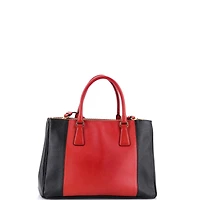 Pre-Owned Prada Medium Bicolor Double Zip Lux Tote Saffiano Leather