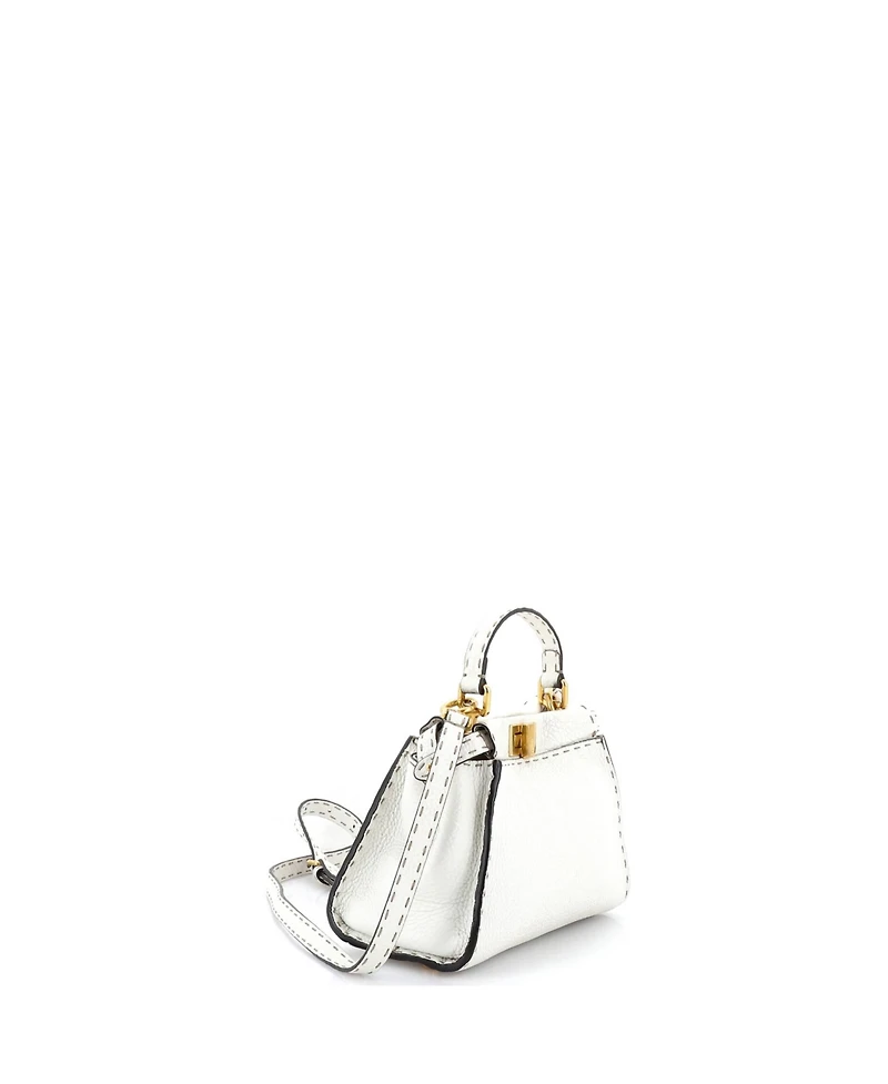 Pre-Owned Fendi Mini Selleria Peekaboo Bag Leather