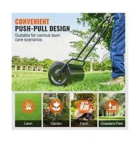 Sugift 13 Gallon Sand Water Filled Yard Roller Steel Push Pull Lawn Roller