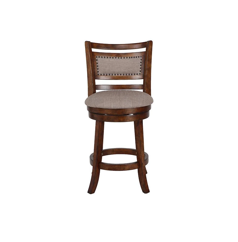 New Classic Furniture Aberdeen Wood Swivel Bar Stool with Fabric Seat