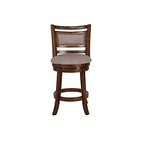 New Classic Furniture Aberdeen Wood Swivel Bar Stool with Fabric Seat