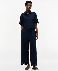 Tommy Hilfiger Women's Broderie Short-Sleeve Cotton Shirt