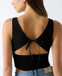 Guess Women's Sleeveless Amaya V-Neck Knit Top