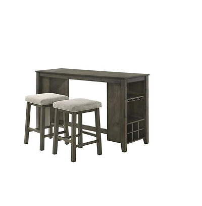 New Classic Furniture Churon Solid Wood Gathering Bar Table and 2 Stools