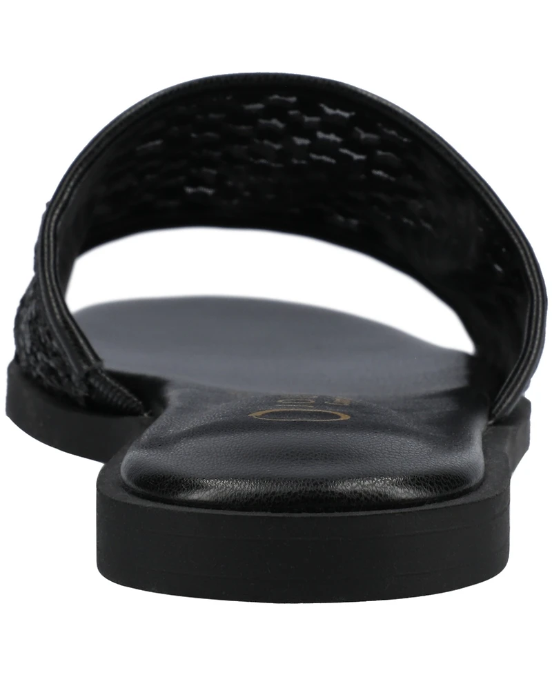 Journee Collection Women's Prisilla Single Band Slide Flat Sandals