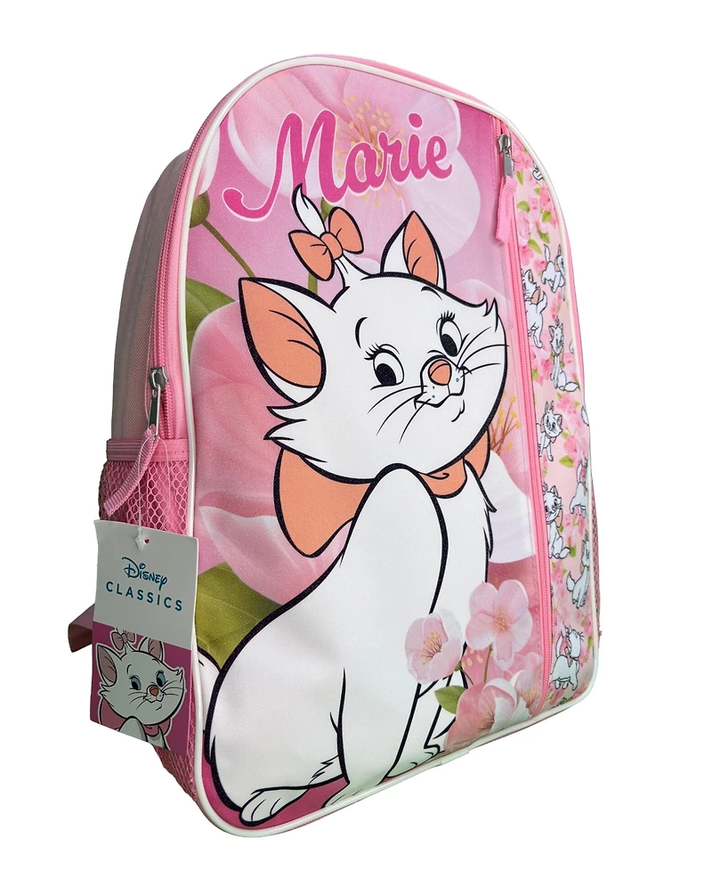Disney Marie from The Aristocats 16" Nylon School Backpack 16" for Girls, with a Large front Pocket