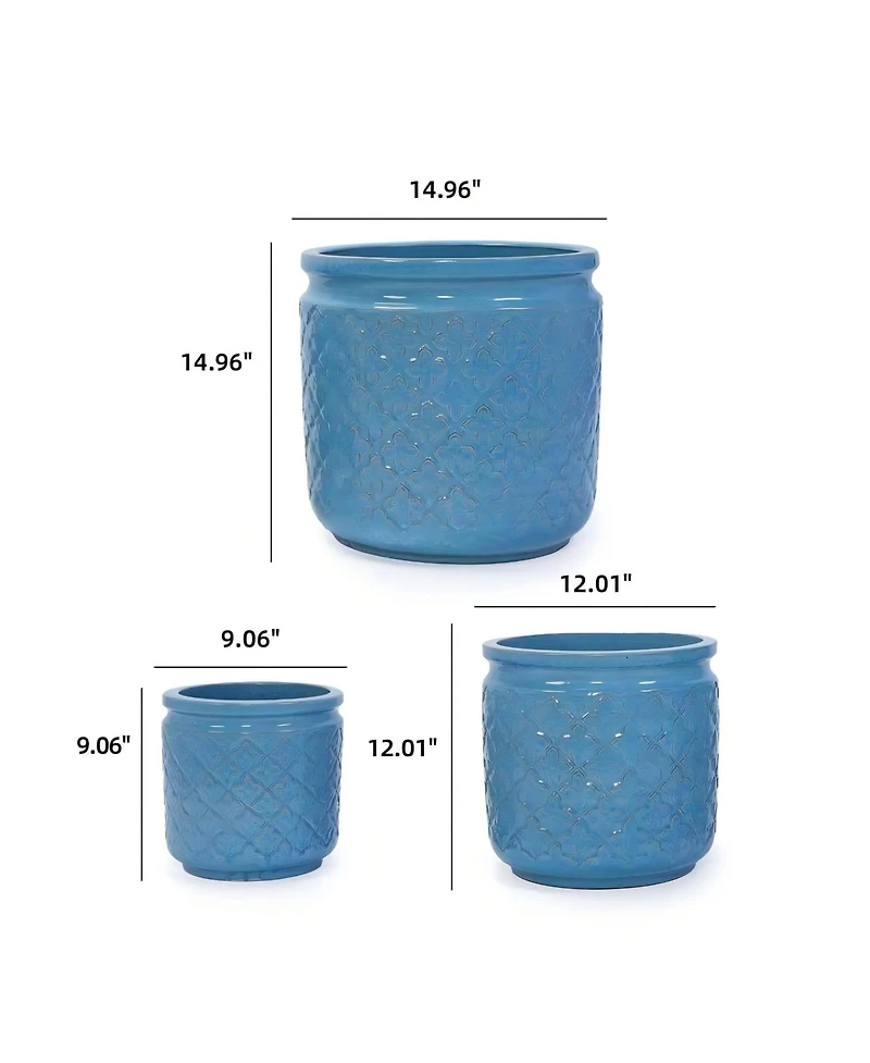 Clihome Set of 3 Handmade Ceramic Flower Pot