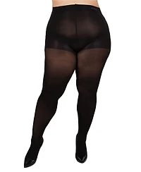 MeMoi Plus Microfiber Opaque Curvy Control Top Tights