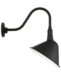 Franklin Iron Works Neihart Rustic Farmhouse Outdoor Wall Light Fixtures Set of 2 Gooseneck Arm Downlight for Post Exterior Barn