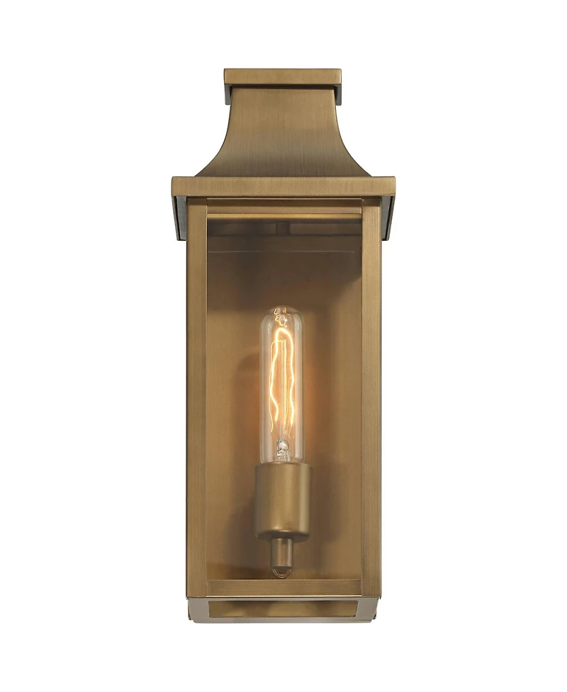 Franklin Iron Works Andres High Aged Brass Pocket Lantern Outdoor Wall Light