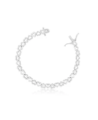 The Lovery Cz Alternating Heart Bracelet Sterling Silver