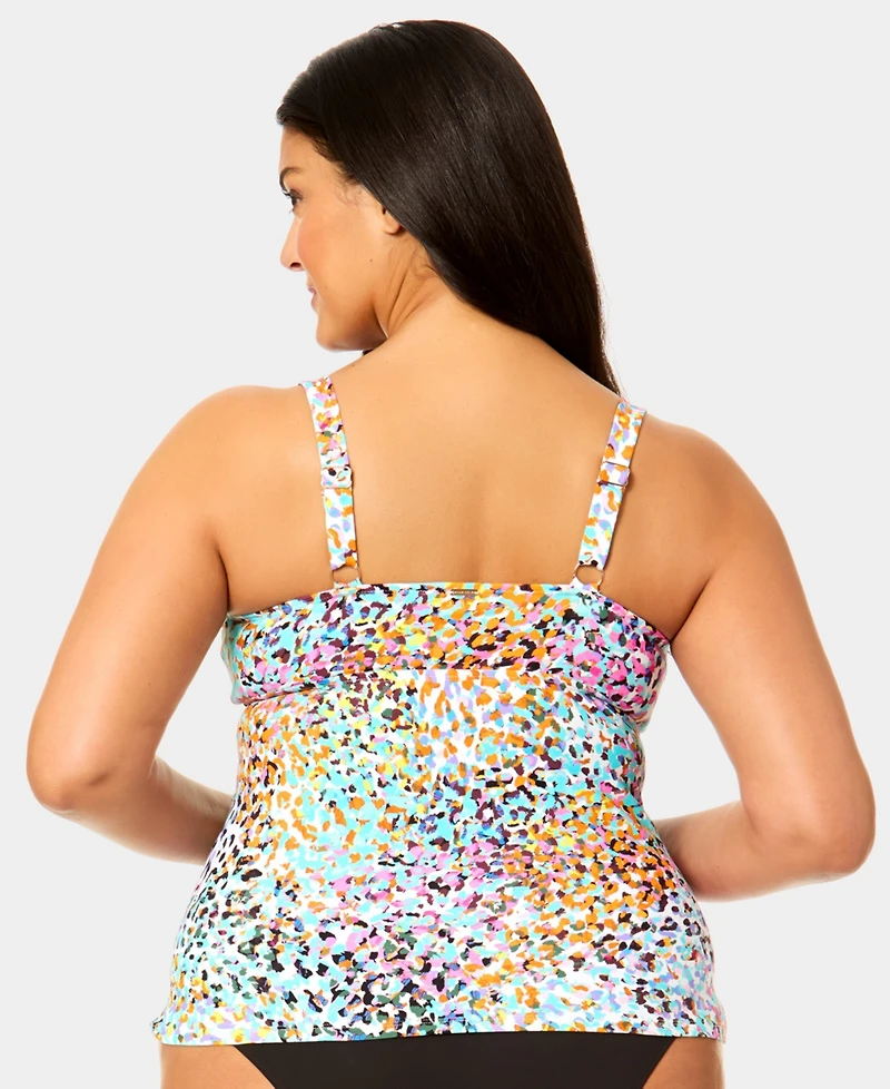 Anne Cole Plus Shirred Tankini Top
