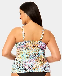 Anne Cole Plus Shirred Tankini Top