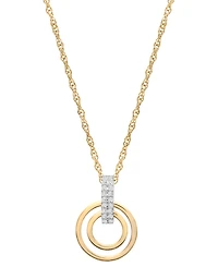 Macy's Diamond Circle Pendant Necklace (1/10 ct. t.w.) in 10k Yellow Gold