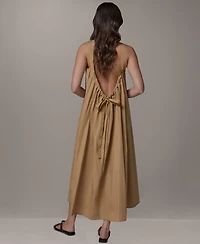 Donna Karan Weekend Women's Sleeveless Halter Tie Back Maxi Dress