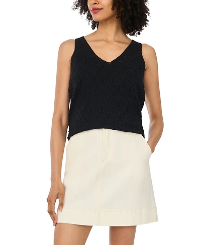 Vince Camuto Women's Cotton-Blend Pointelle Tank Top
