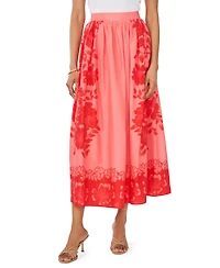 Vince Camuto Women's Cotton Pull-On Elastic Waist Skirt