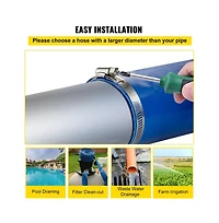 Sugift 4 inches x 105 feet Pvc Lay Flat Discharge Hose Heavy Duty Backwash Hose