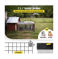 Sugift 24 in x 50 feet Galvanized Hardware Cloth 1 x 1 in Mesh Welded Wire Fence