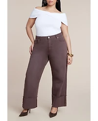 Eloquii Women's Twisted Off The Shoulder Sweater