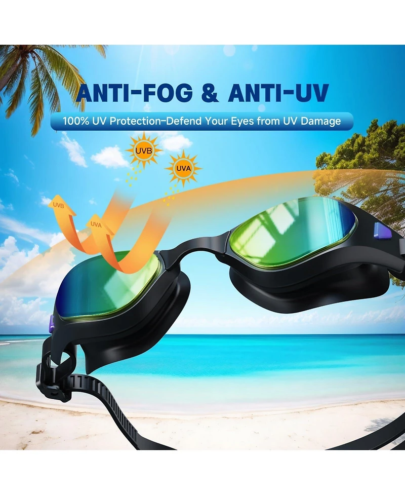 Gnuadz Swim Goggles Anti-fog Uv Protection Leak-proof Adult Wide View