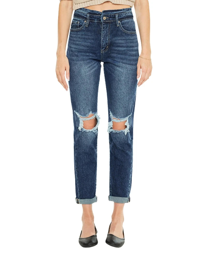 KanCan Women's Chantal Ultra High Rise Mom Jeans