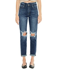 KanCan Women's Chantal Ultra High Rise Mom Jeans