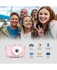 myFirst Camera 3 (Pink) Kids Digital Camera, Video Camera for Toddlers, 16MP 1080HD Video, MicroSD Card, Selfie & Macro Lens, Safety Neck Lanyard Gift