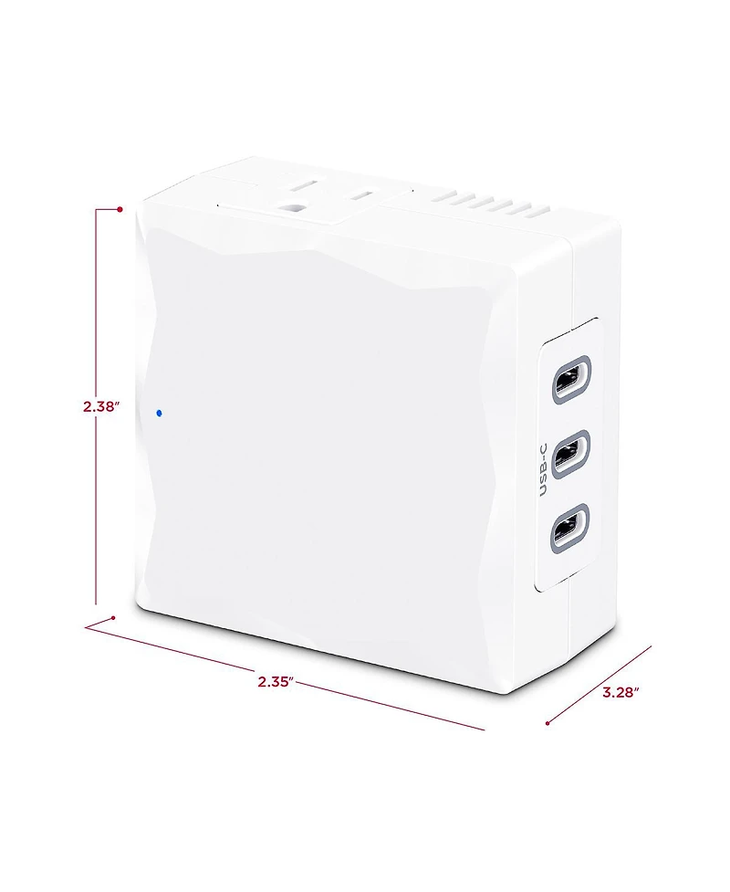 CyberPower P2WUC3 2-Outlet Home/Office Wall-Tap Surge Protector with 3x Usb-c Port, White