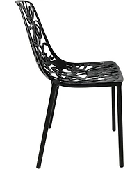 LeisureMod Devon Patio Dining Chair, Aluminum Stackable Design Side Weather Resistant Metal No Assembly, Uv Protected