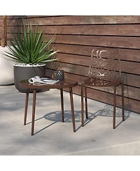 LeisureMod Devon Patio Dining Chair, Aluminum Stackable Design Side Weather Resistant Metal No Assembly, Uv Protected