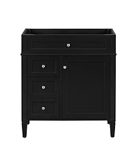 Sillysis Bathroom Vanity Cabinet, Modern Solid Wood Mdf Storage, Soft Close Drawers and Adjustable Shelf, Minimalist for Small Spaces