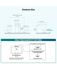 Midola 8 Inch Widespread Waterfall Bathroom Faucet 3 Hole 2 Handle Deck Mount Vanity Sink Faucet with Pop Up Drain Supply Lines Square Design