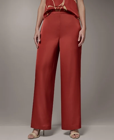 Donna Karan New York Women's Wide-Leg Mid-Rise Full Pants