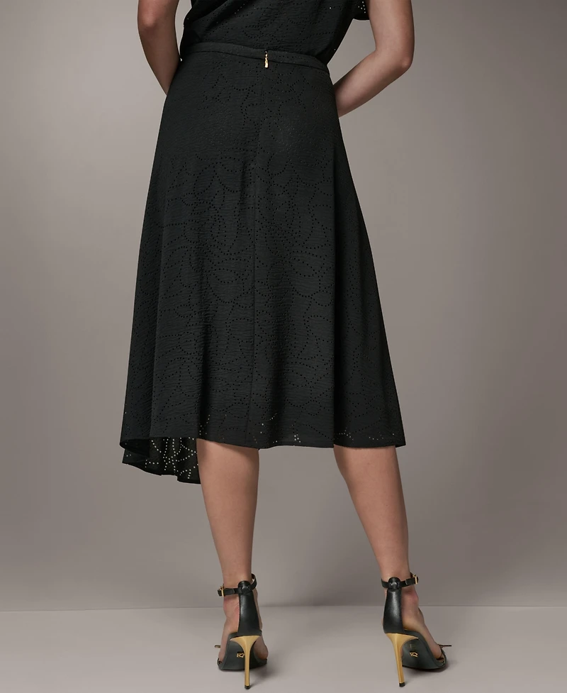 Donna Karan New York Women's Laser Cut High-Low Skirt
