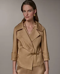 Donna Karan New York Women's Notch Lapel Bar Hardware Jacket