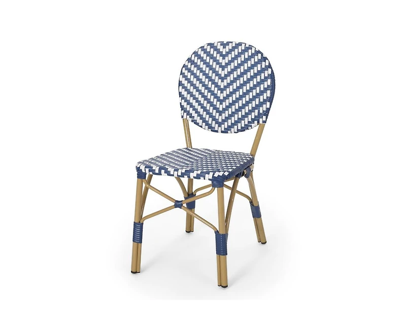 sumyeg French Style Outdoor Accent Chairs Set of 2 with Rattan and Bamboo Print