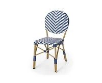 sumyeg French Style Outdoor Accent Chairs Set of 2 with Rattan and Bamboo Print