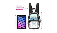 Clear Mini Backpack Stadium Approved, With Reinforced Straps & Front Pocket - Perfect for School, Security Sporting