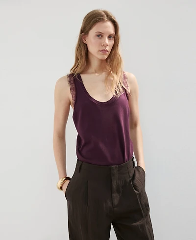 Mango Women's Lace Back Knit Top