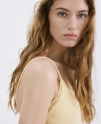 Mango Women's Lace Detail Top