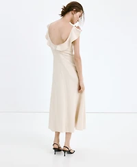 Mango Women's Ruffled Linen Dress