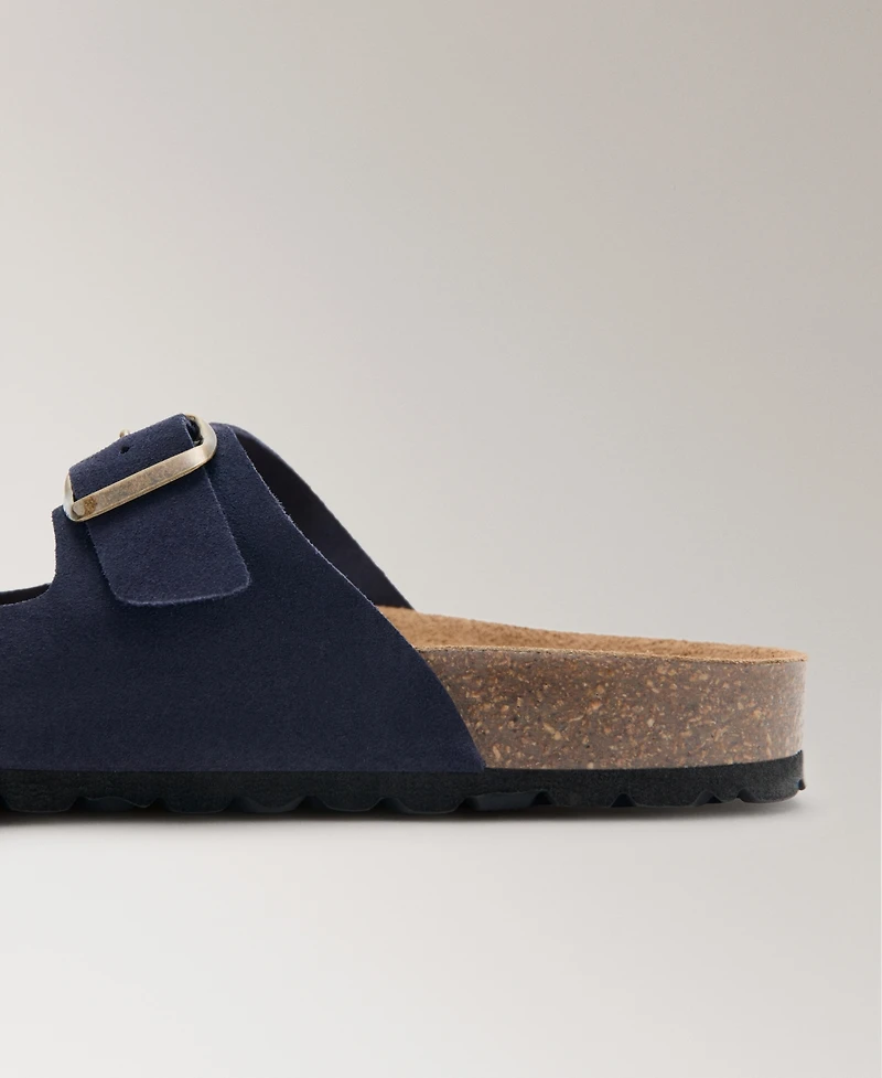 Mango Women's Double-Buckle Leather Sandals