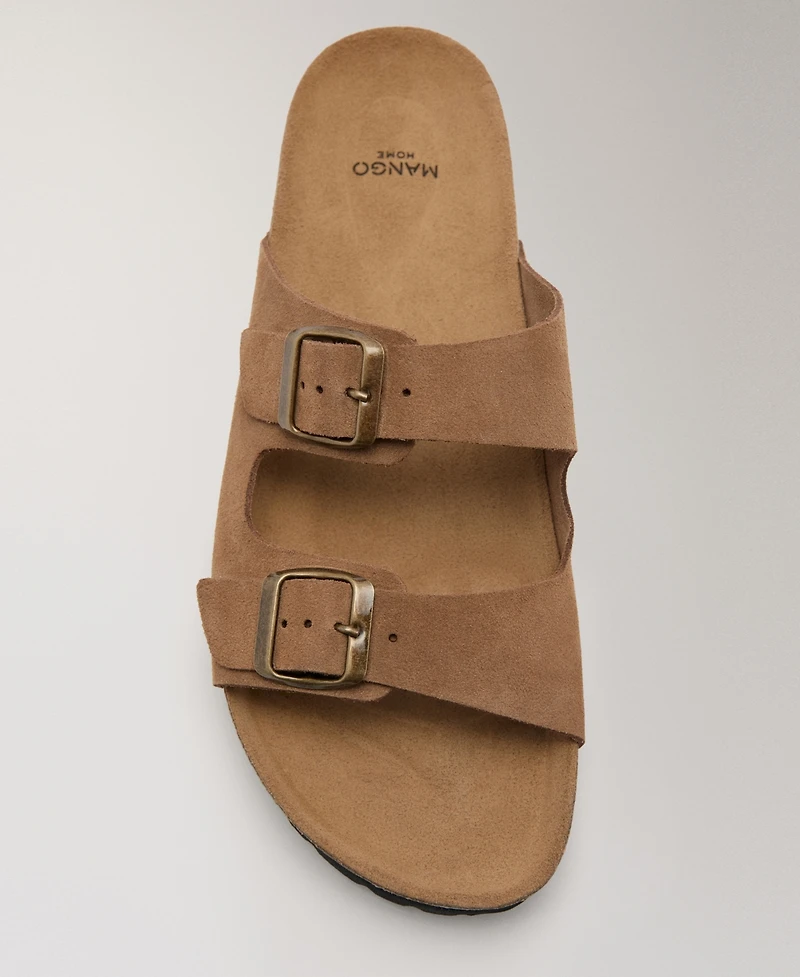 Mango Women's Double-Buckle Leather Sandals