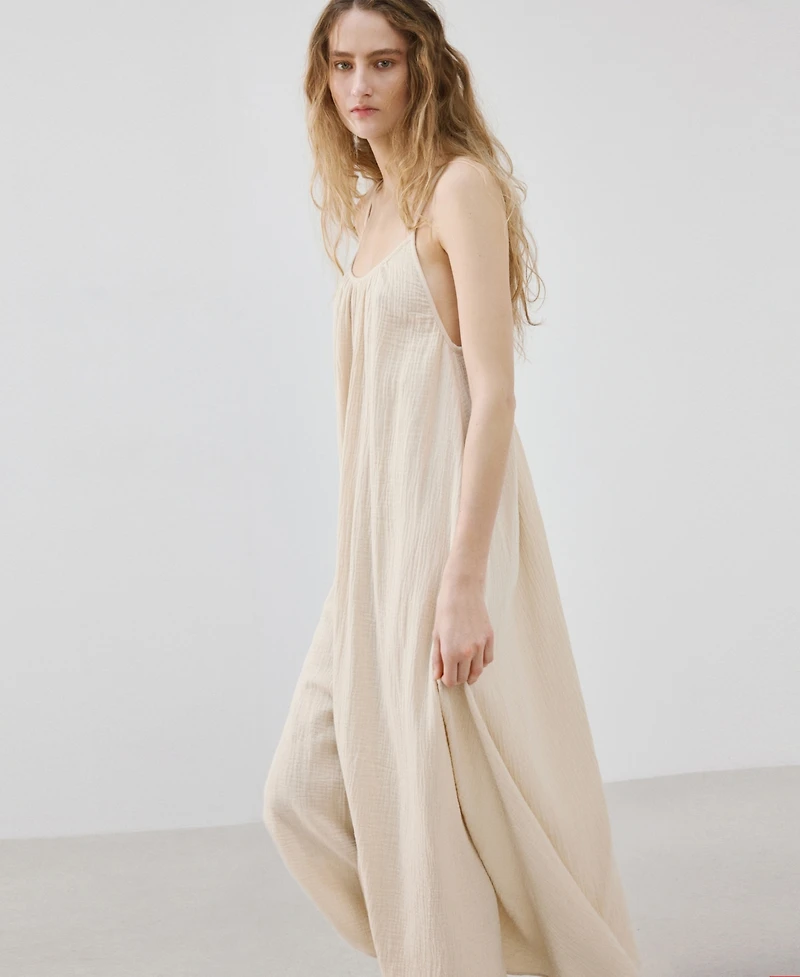 Mango Women's Long Chiffon Dress