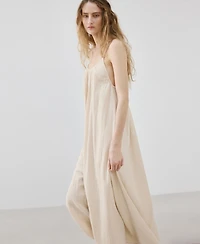 Mango Women's Long Chiffon Dress