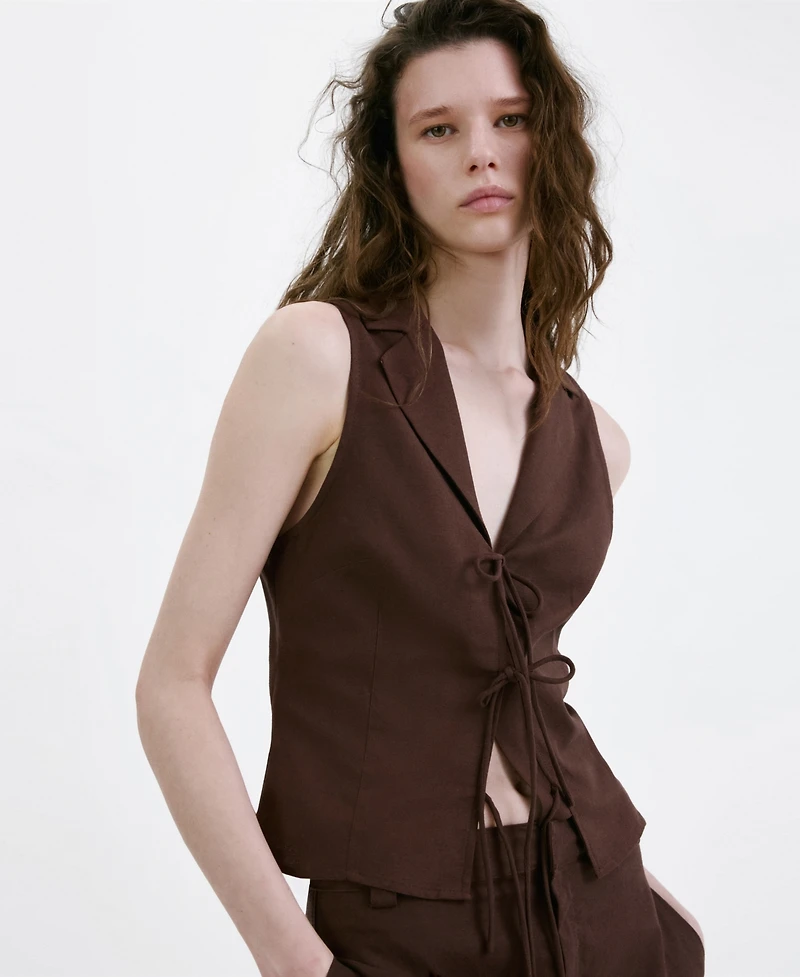 Mango Women's Straps And Bows Shirt