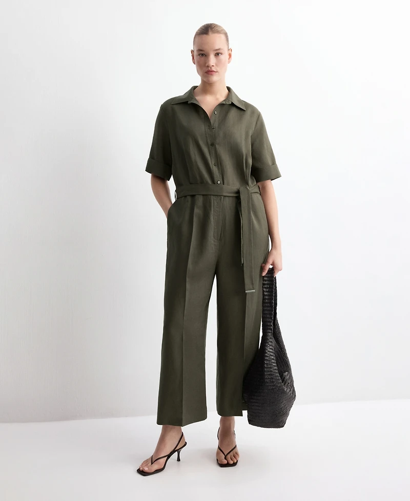 Mango Women's Lyocell Shirt Jumpsuit